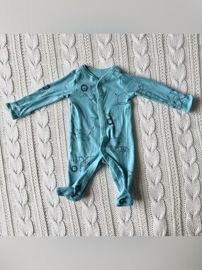 Carter's Teal Footed One-Piece with Animal Sketches Newborn